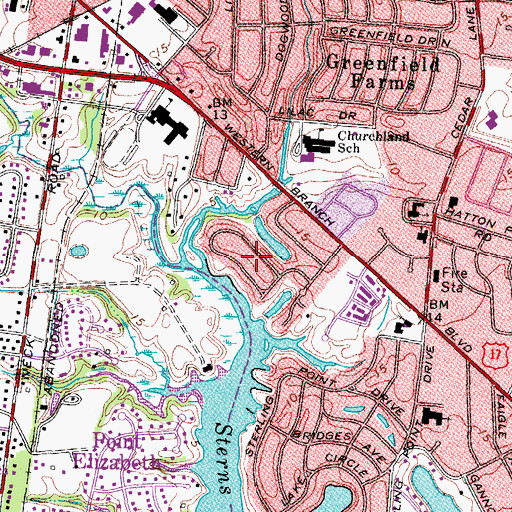 Topographic Map of Sweetbrier, VA
