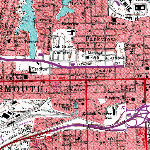 Topographic Map of Third Baptist Church, VA
