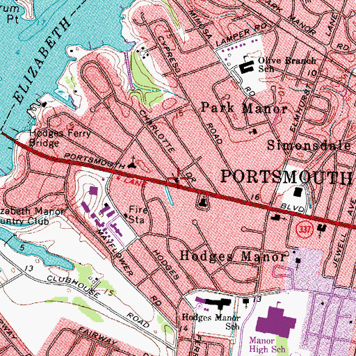 Topographic Map of United Congregational Christian Church, VA