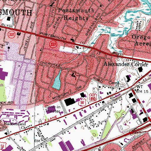 Topographic Map of West Side Christian Church, VA