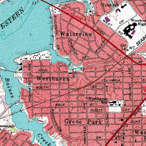 Topographic Map of Westhaven Baptist Church, VA