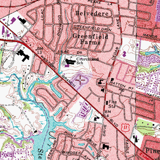 Topographic Map of Wetsmoreland, VA