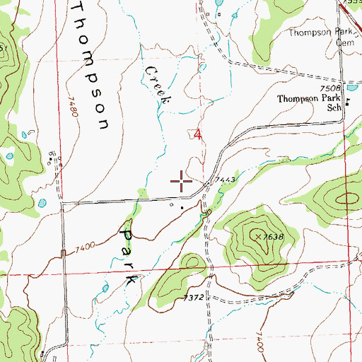 Topographic Map of Thompson Park, CO