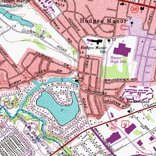 Topographic Map of Central Baptist Church, VA