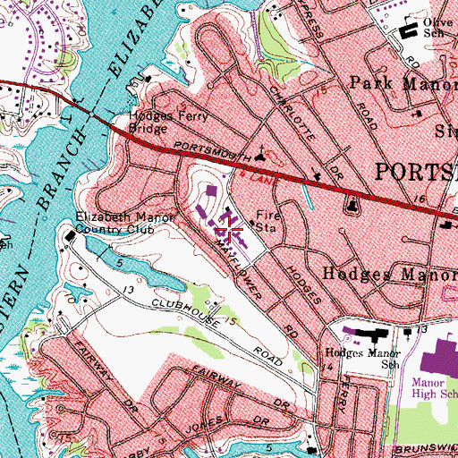 Topographic Map of Central Christian Academy, VA