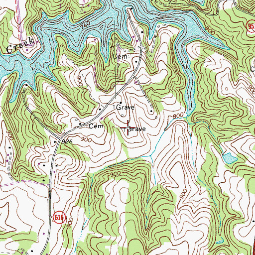 Topographic Map of Altice Cemetery, VA