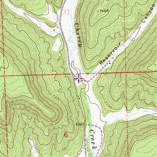 Topographic Map of Reservoir Canyon, CO