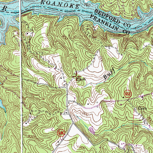 Topographic Map of Basham Cemetery, VA