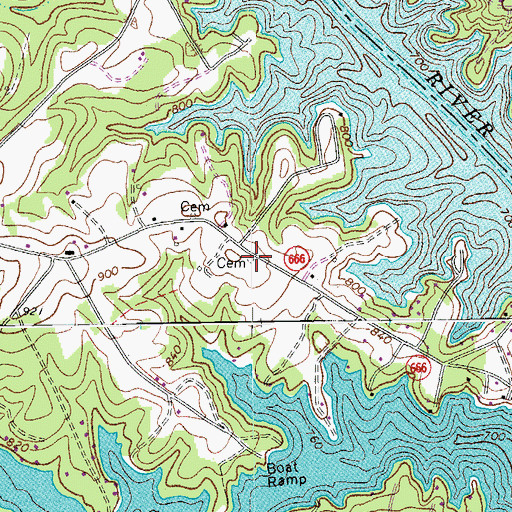 Topographic Map of Booth-Joplin Cemetery, VA