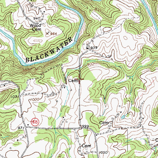 Topographic Map of Chambers Cemetery, VA