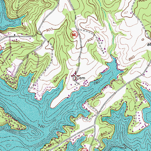Topographic Map of Dudley Cemetery, VA