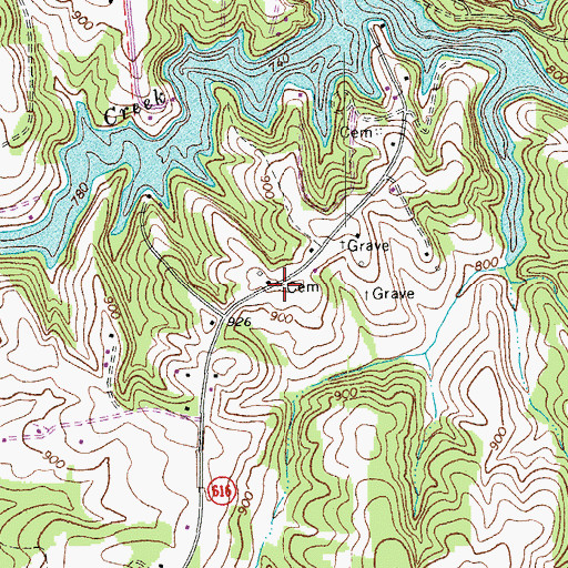 Topographic Map of Ellis Cemetery, VA