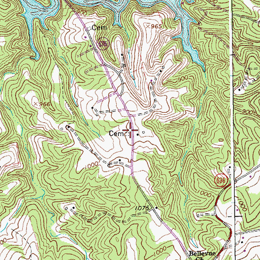 Topographic Map of Kasey Cemetery, VA