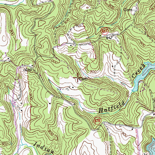 Topographic Map of Maxey Cemetery, VA