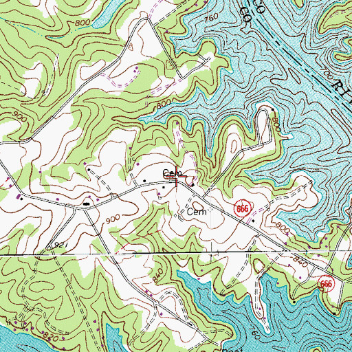 Topographic Map of Meador Cemetery, VA