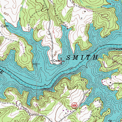 Topographic Map of Poindexter Cemetery, VA