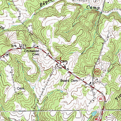 Topographic Map of Preston Cemetery, VA