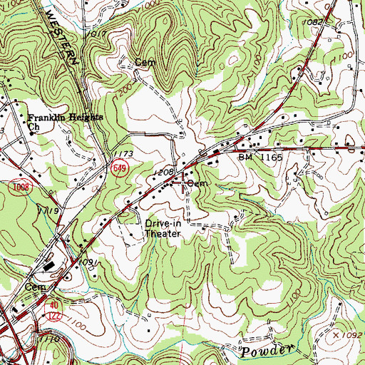 Topographic Map of Prunty Cemetery, VA