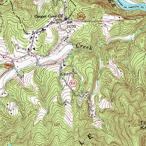 Topographic Map of Richardson Cemetery, VA