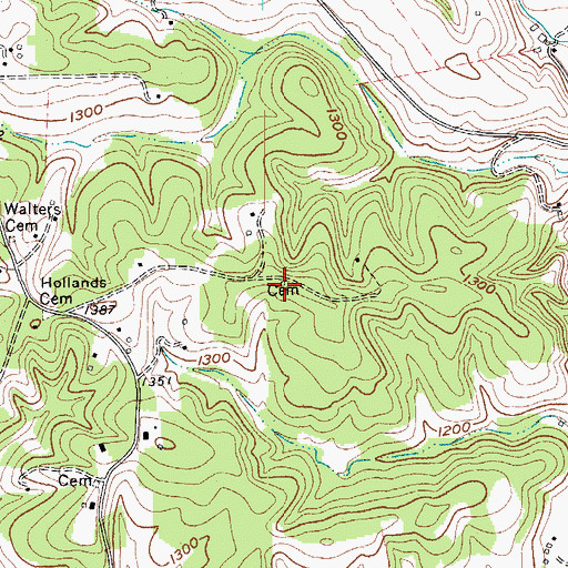 Topographic Map of Via Cemetery, VA