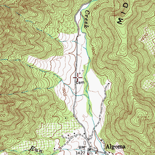 Topographic Map of Waldron-Bowles Cemetery, VA