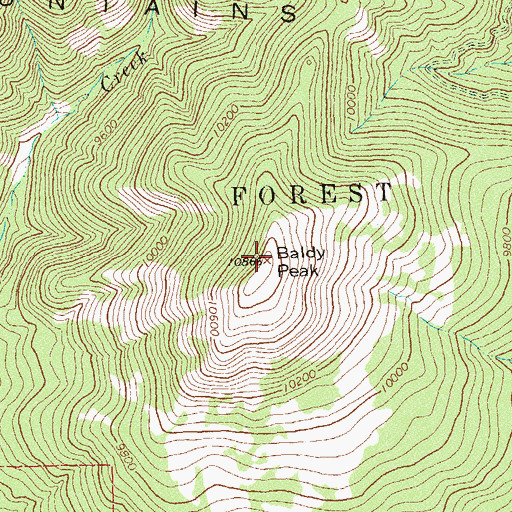 Topographic Map of Baldy Peak, CO