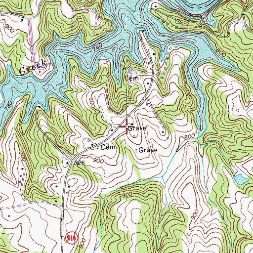 Topographic Map of Wilson Cemetery, VA