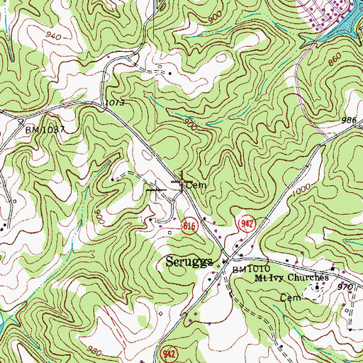 Topographic Map of Wilson Cemetery, VA