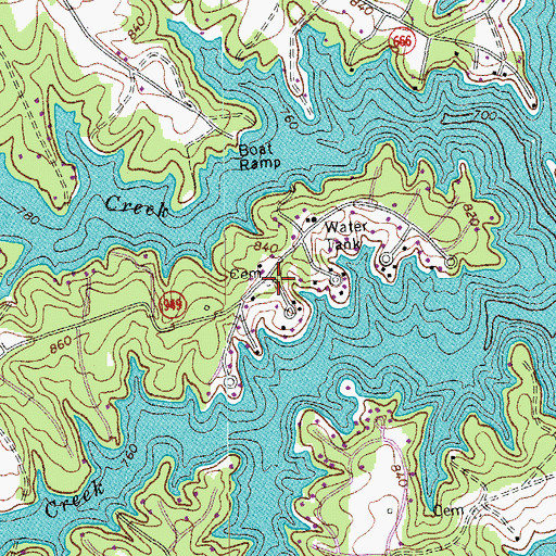 Topographic Map of Witcher Cemetery, VA