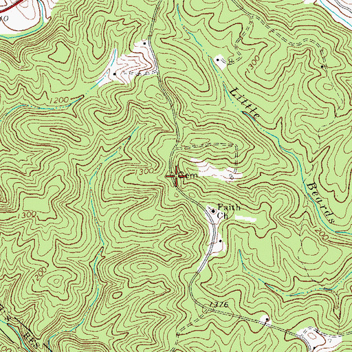 Topographic Map of Adkins Cemetery, VA