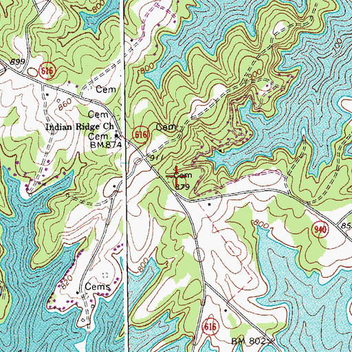 Topographic Map of Blankenship Cemetery, VA