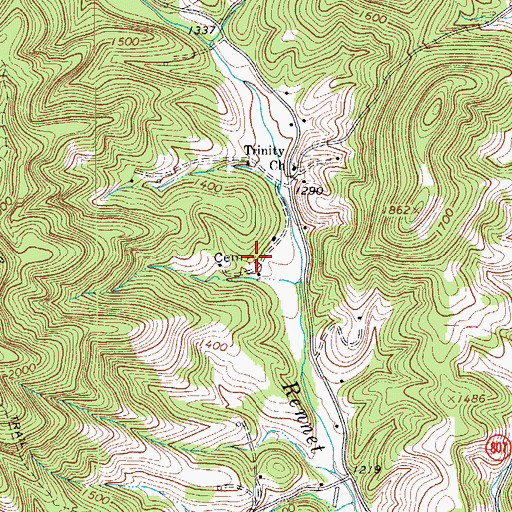 Topographic Map of Boyd Cemetery, VA