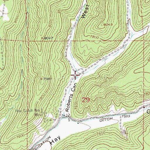 Topographic Map of West Roberts Canyon, CO