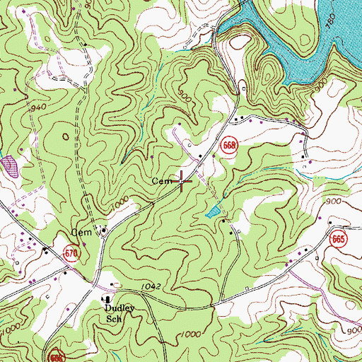 Topographic Map of Brown Cemetery, VA