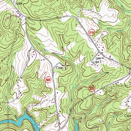 Topographic Map of Dillon Cemetery, VA