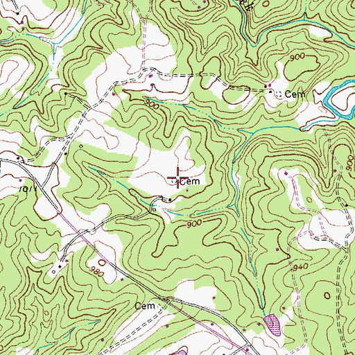 Topographic Map of Dillon-English Cemetery, VA