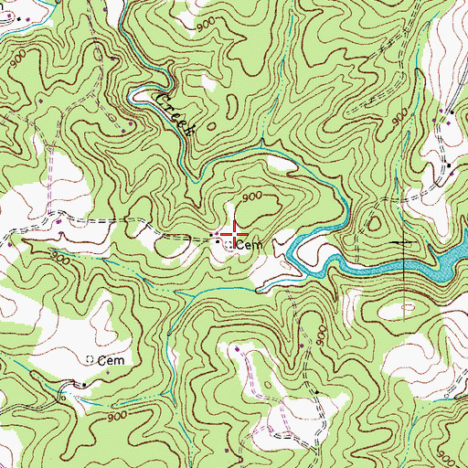 Topographic Map of Durham Cemetery, VA