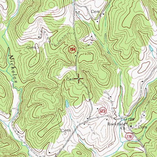 Topographic Map of Ferguson Cemetery, VA