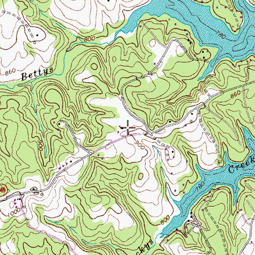 Topographic Map of Halesford Cemetery, VA