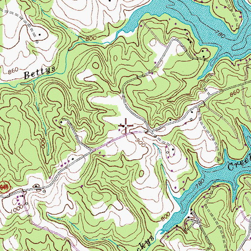 Topographic Map of Halesford United Methodist Church, VA