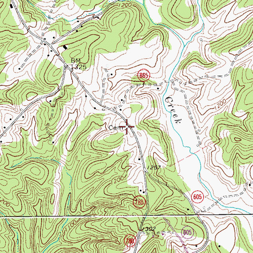 Topographic Map of Ingram Cemetery, VA