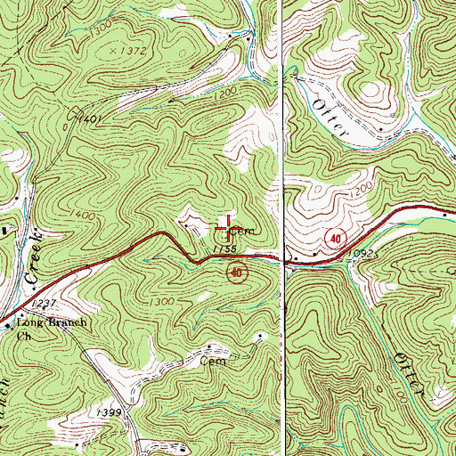 Topographic Map of McAlexander Cemetery, VA
