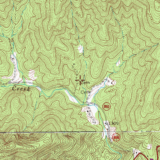 Topographic Map of Nolen Cemetery, VA