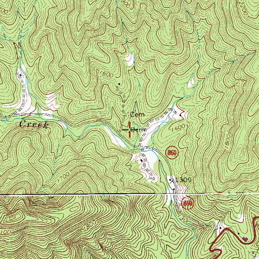 Topographic Map of Nolen Cemetery, VA