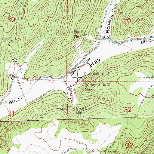 Topographic Map of Burnwell Mine Number 2, CO