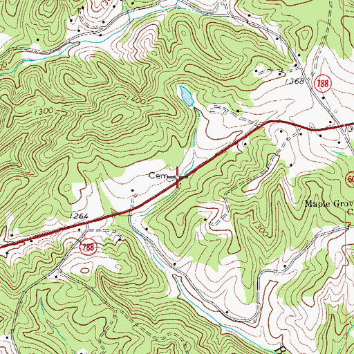 Topographic Map of Ross Cemetery, VA