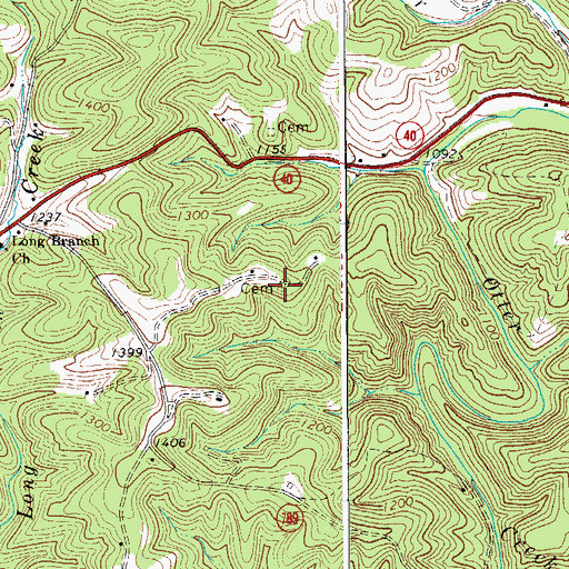 Topographic Map of Scott Cemetery, VA