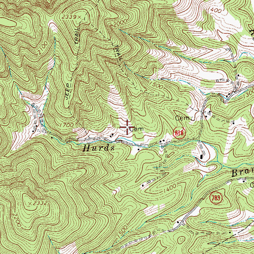 Topographic Map of Shively Cemetery, VA