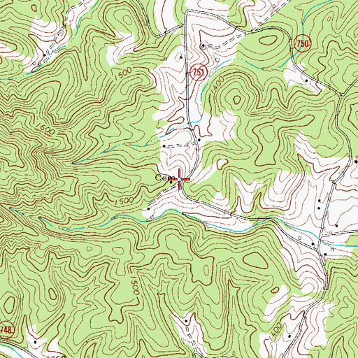 Topographic Map of Slone Cemetery, VA
