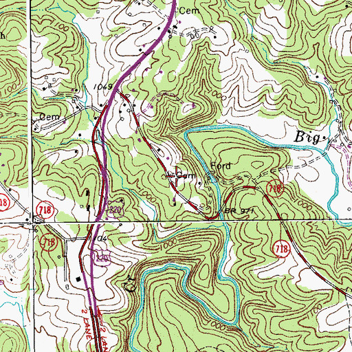 Topographic Map of Altice Cemetery, VA